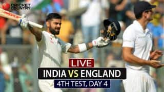 Live Cricket Score, India vs England, 4th Test, Day 4 at Mumbai; visitors lose 6 wickets